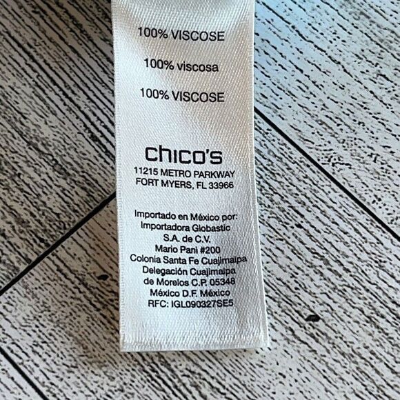 Chico's Aqua Cold Shoulder Bell Sleeve Tunic Ruffle Neckline Women's 3 XL/16 - Picture 8 of 12